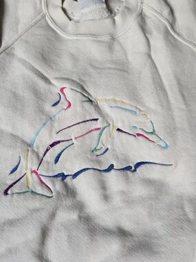 90s Vintage Dolphin Sweatshirt, Made in the USA XL